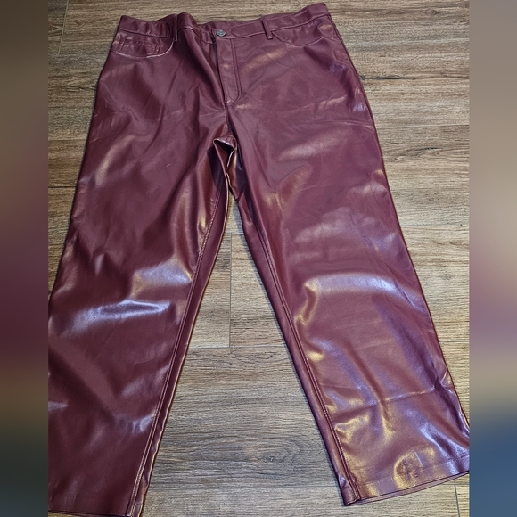 Joie Limited Edition Faux Burgundy Sz 18 Pants Straight Leg Pockets - Picture 8 of 13